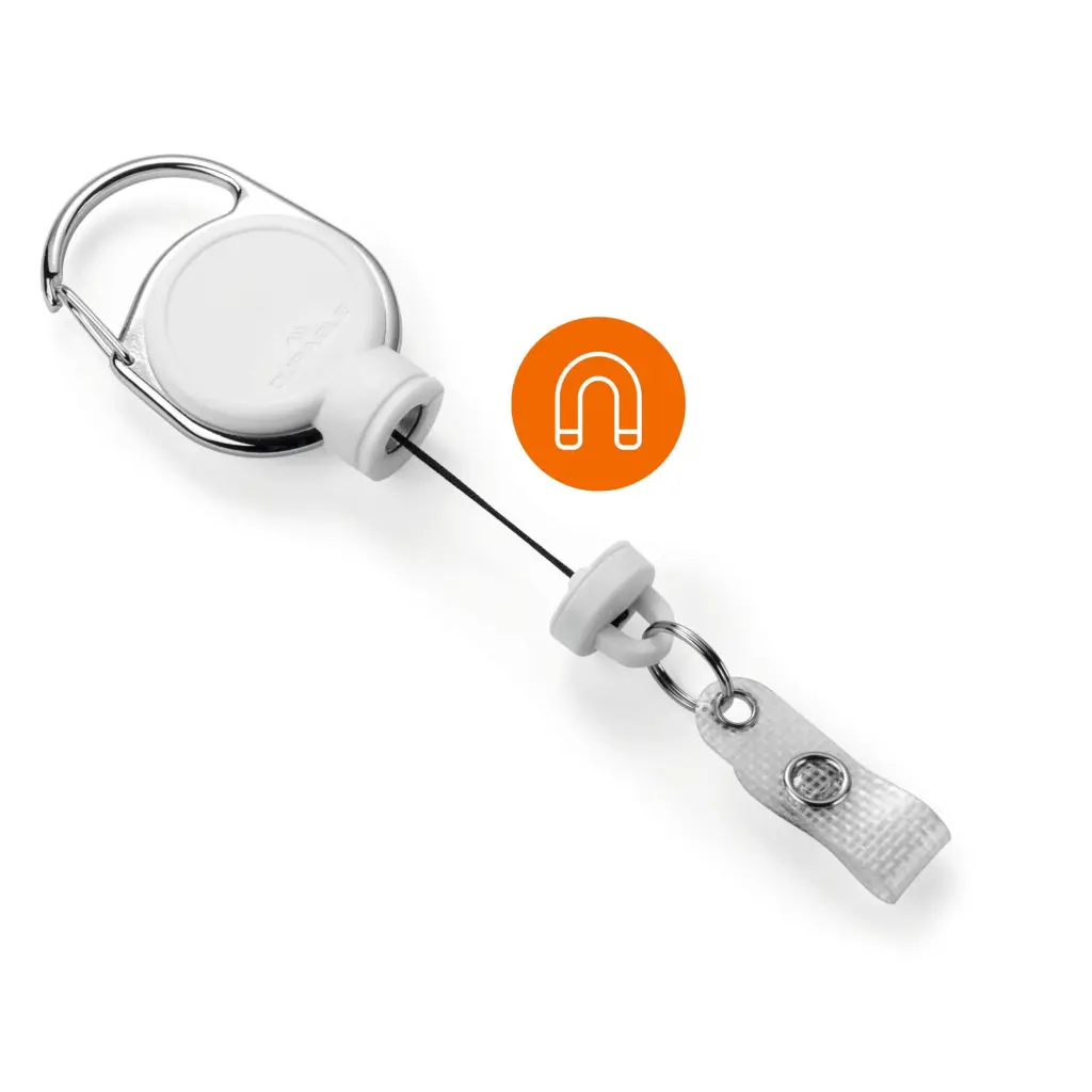 Durable EXTRA STRONG Badge Reel White