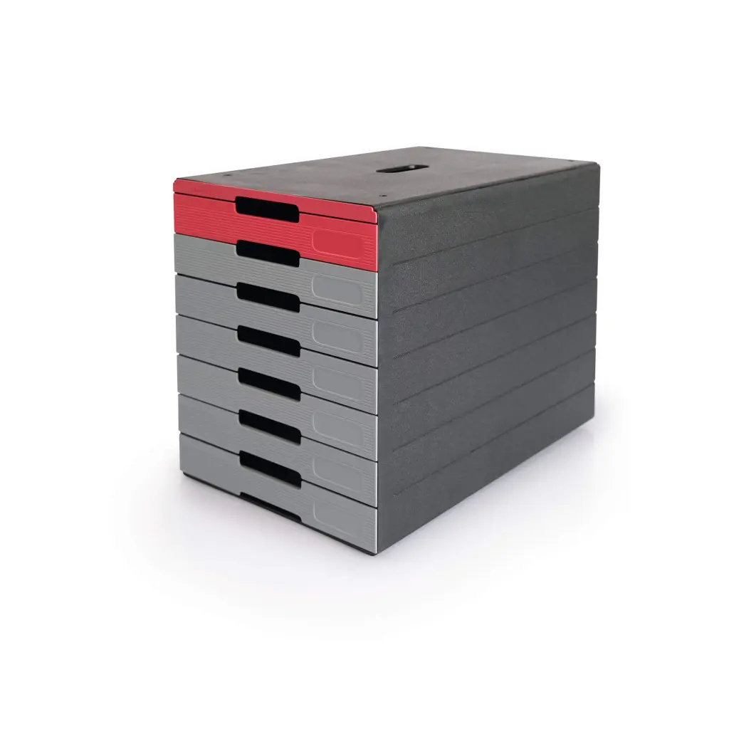 Durable IDEALBOX ECO 7 Drawer Box | Red