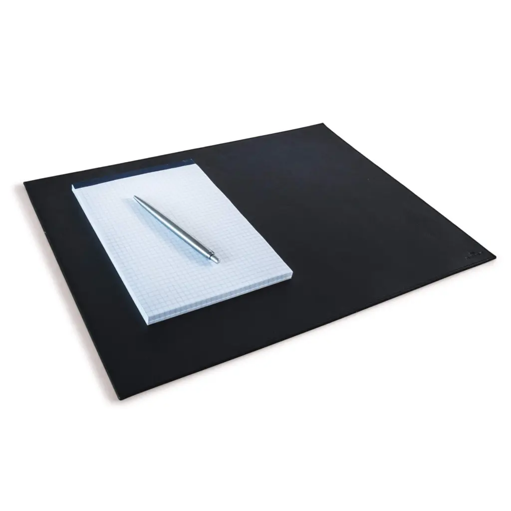 Durable Leather Desk Mat 42x30cm Black