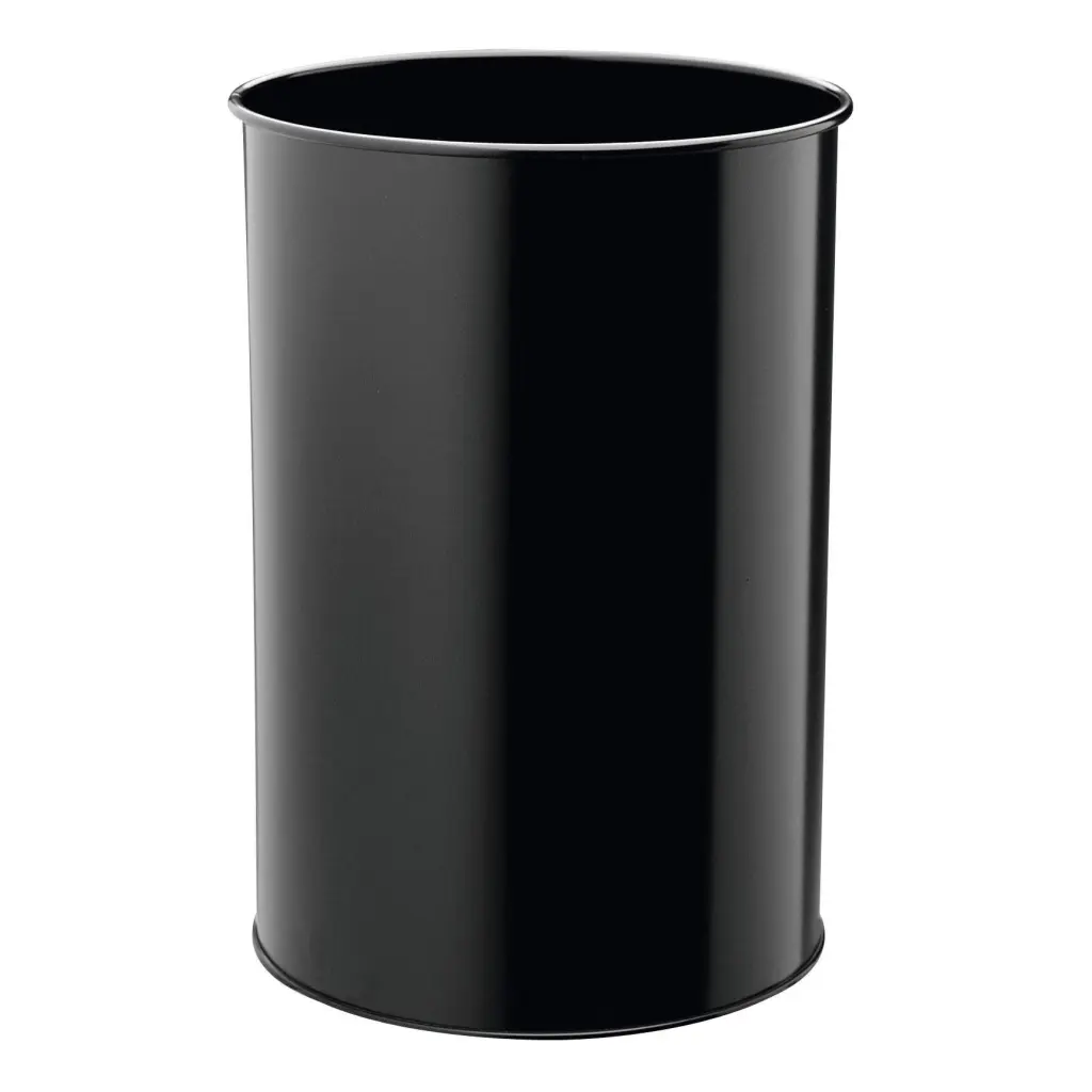 Durable Metal Waste Bin 30L  Black