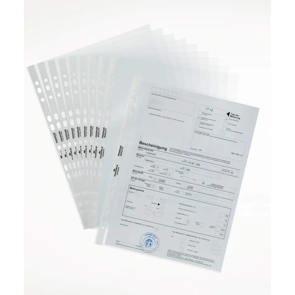 Durable PREMIUM Punched Pocket 100 Clear (100)
