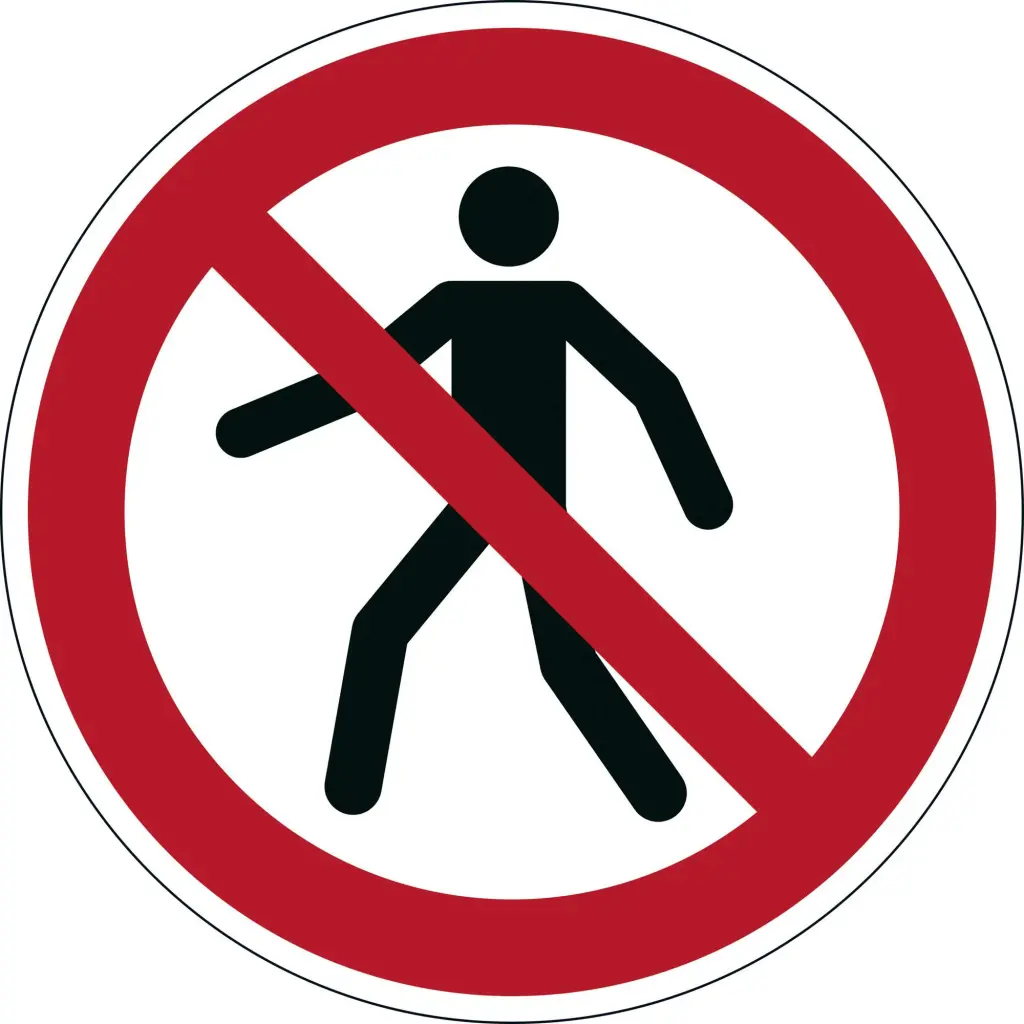Durable Pedestrians Prohibited Sign