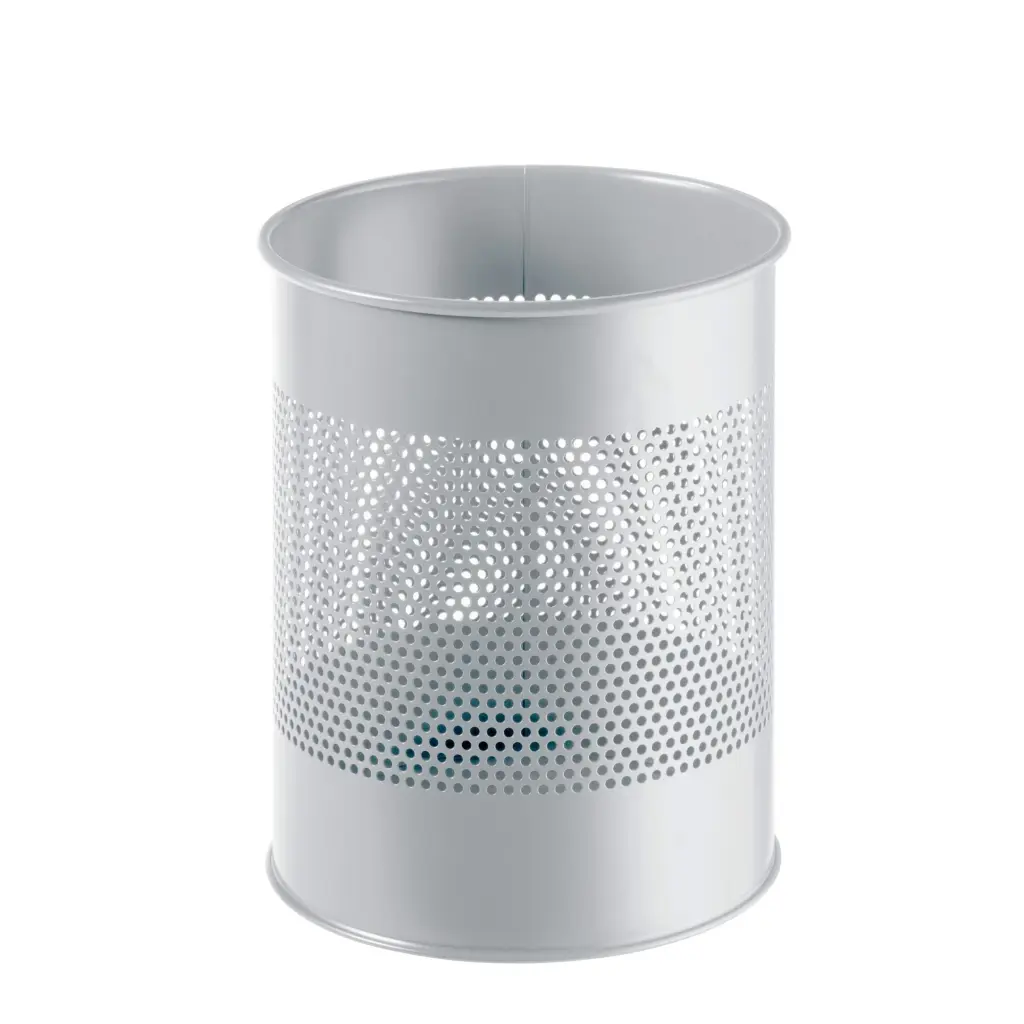 Durable Perforated Waste Bin 15L Grey