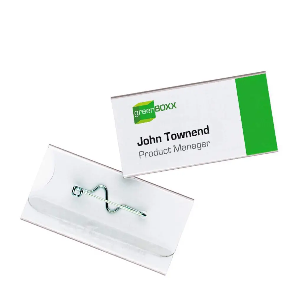 Durable Pin Name Badge 30x60mm (100)