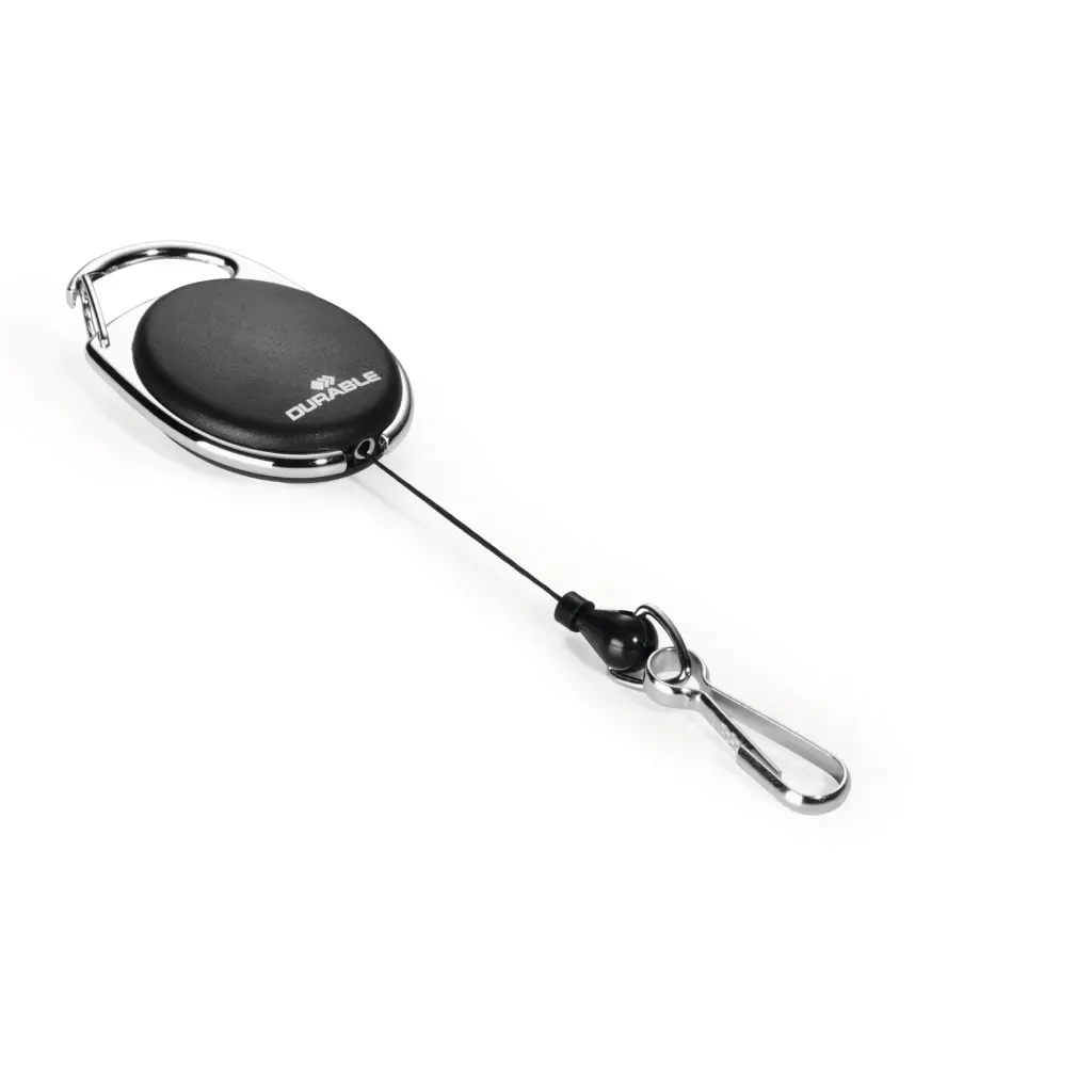 Durable STYLE Snap Hook Badge Reel Black