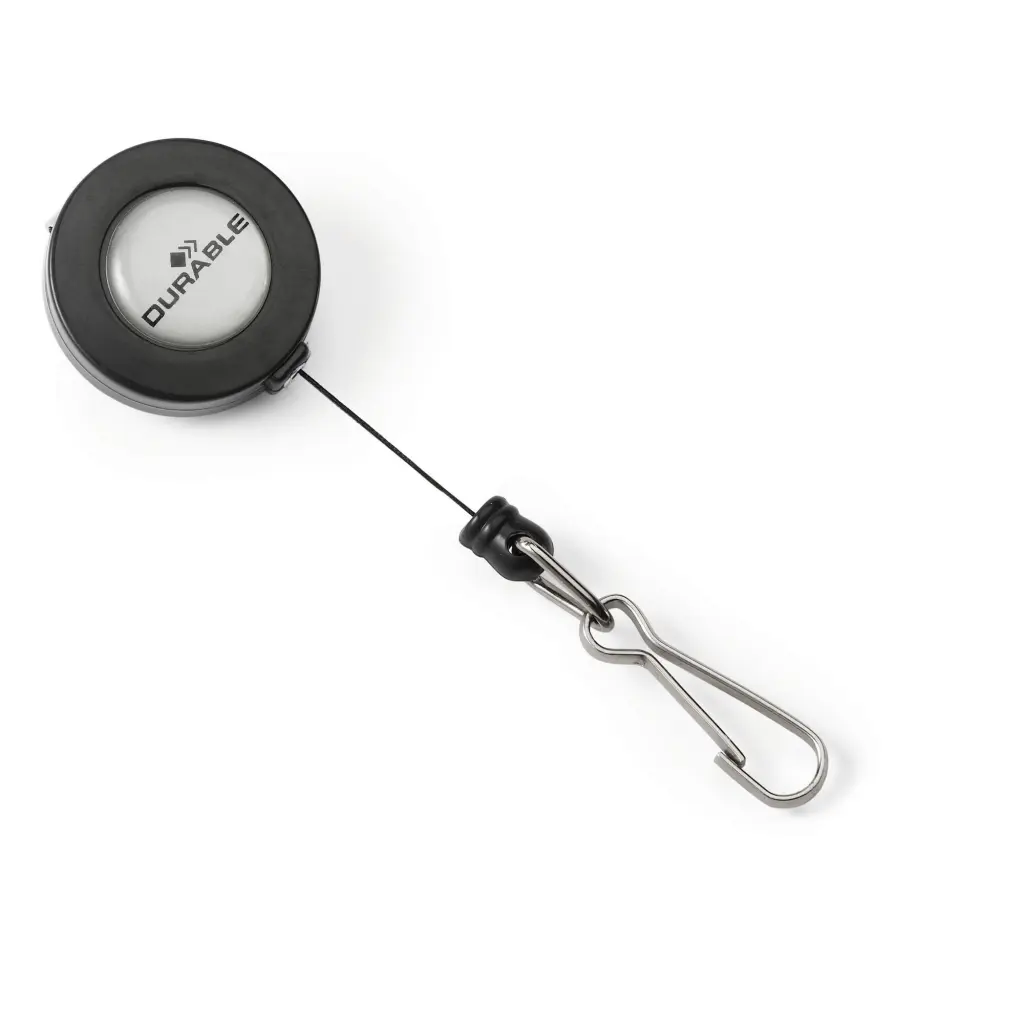 Durable Snap Hook Badge Reel Charcoal (10)