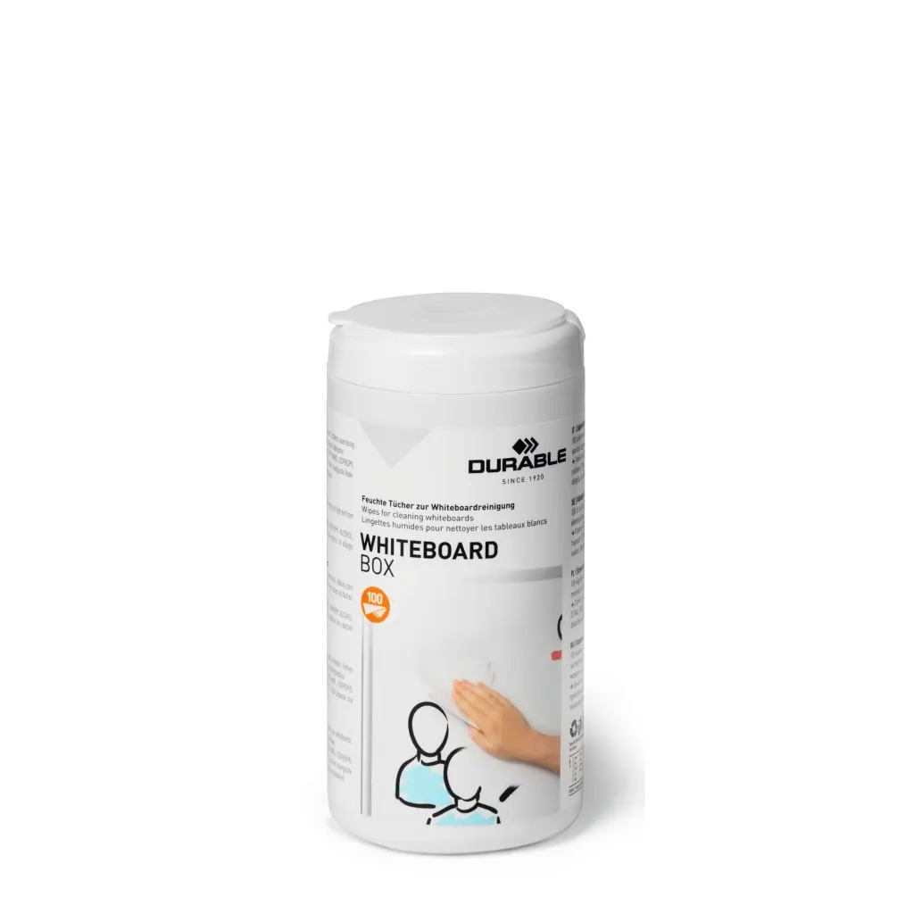 Durable Whiteboard Tub 100 Wipes