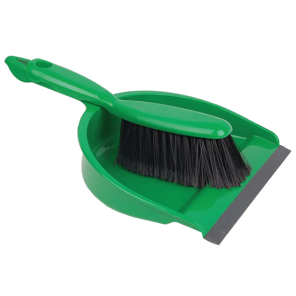 Dustpan and Brush Set Soft Bristle Green (1)