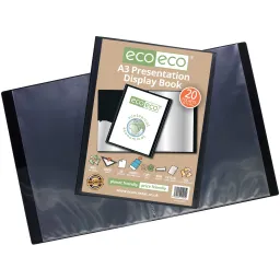 Eco A3 50% Recycled 20 Pocket Presentation Display Book 