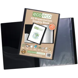 Eco A3 50% Recycled 20 Pocket Presentation Display Book 