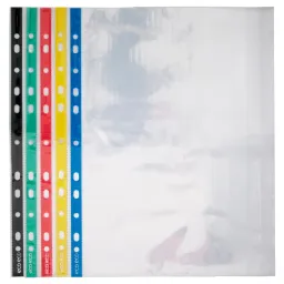 Eco A4 100% Recycled Bag 0f 100 Colour Spine Multi Punched Pockets (1)