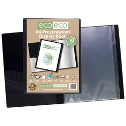 Eco A4 50% Recycled 10 Pocket Presentation Display Book Single