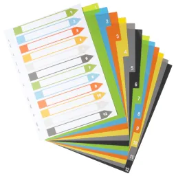 Eco A4 50% Recycled Index Numbered 1-12 File Dividers 