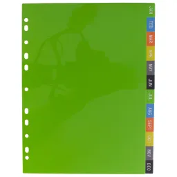 Eco A4 50% Recycled January - December Wide Index File Dividers (1)