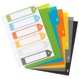 Eco A5 50% Recycled Set 6 Index File Dividers 
