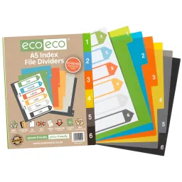 Eco A5 50% Recycled Set 6 Index File Dividers 
