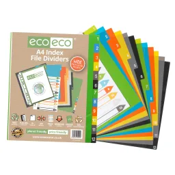 A4 50% Recycled Set 12 Wide Index File Dividers (1)