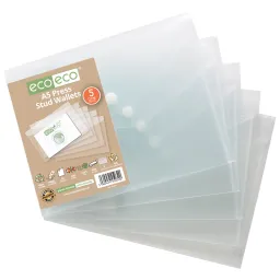 Eco Pack 5 A5 95% Recycled Press Stud Wallets (1)