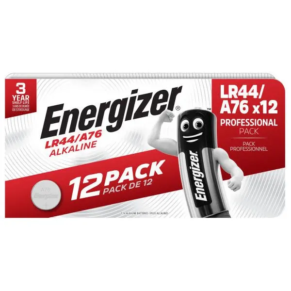 Energizer Alkaline LR44 Coin Cell Pack of 12