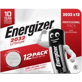 Energizer Lithium CR2032 Coin Cell Pack of 12