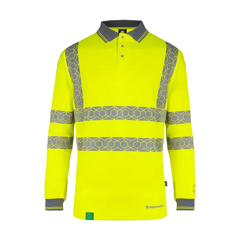 Envirowear Hi-Vis Polo Shirt Long Sleeve Saturn Yellow 4Xl