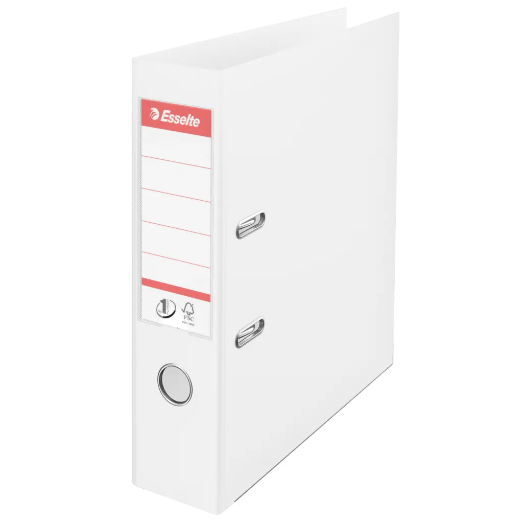 Esselte No.1 A4 VIVIDA Lever Arch File PP 30% Pre-Consumer Recycled Foil 75mm White (10)