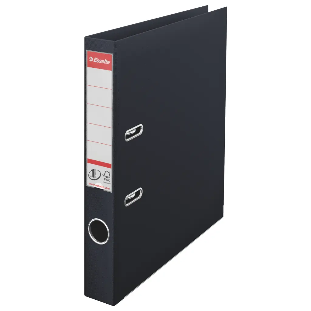 Esselte No.1 VIVIDA Lever Arch File PP 30% Pre-Consumer Recycled Foil 50mm Black (10)