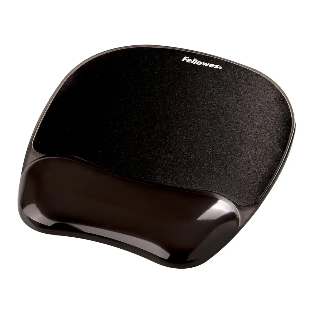 Fellowes Crystals Mouse Pad Wrist Support Black