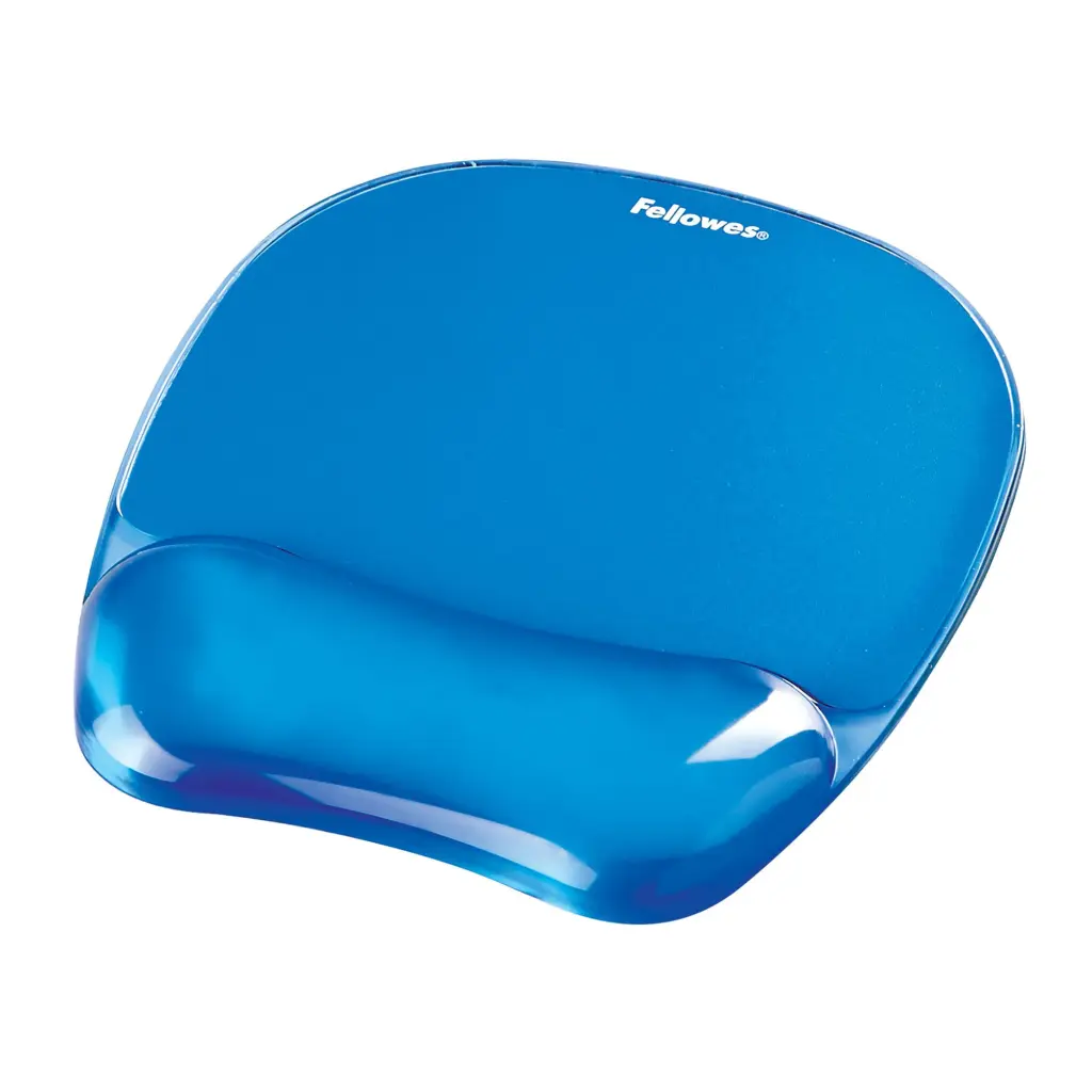Fellowes Crystals Mouse Pad Wrist Support Blue+D76:D100