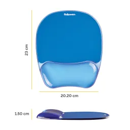 Fellowes Crystals Mouse Pad Wrist Support Blue