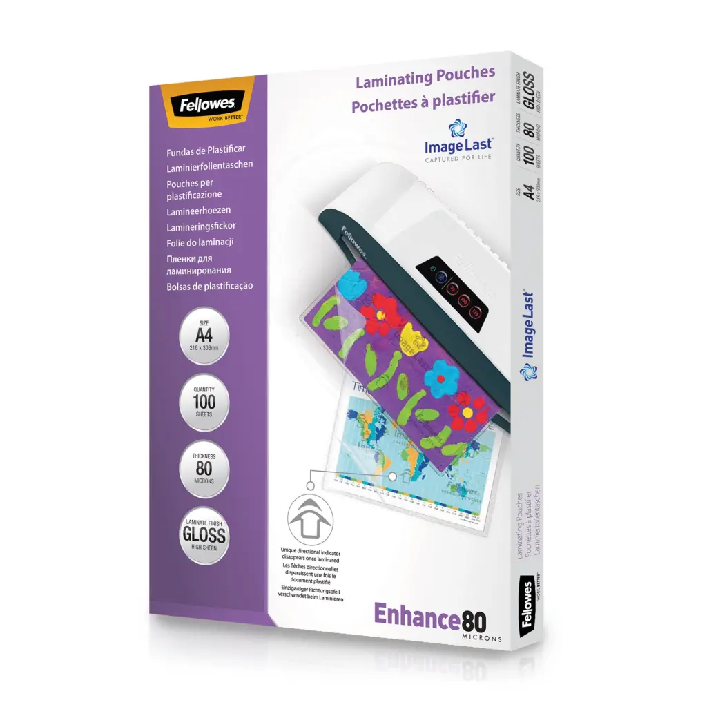 Fellowes Il Laminating Pouch 80mic A4 gloss 100pk