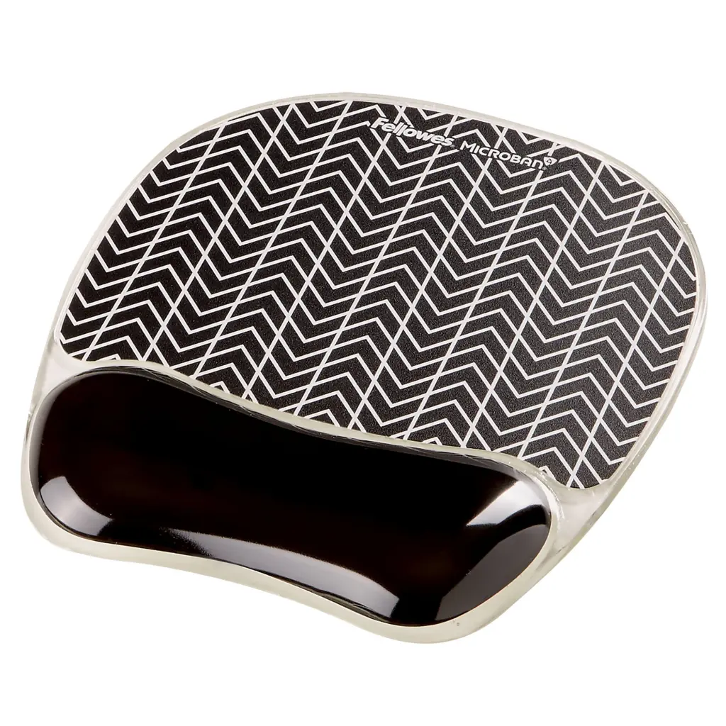 Fellowes Photo Gel Mouse Pad Wrist Support Chevron