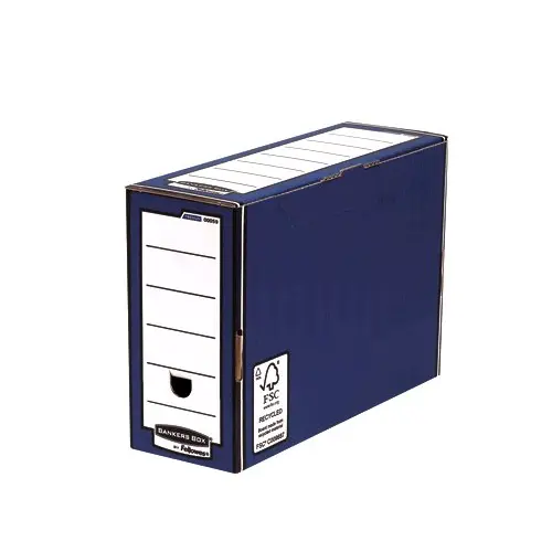 Fellowes Premium 127mm Transfer File Blue (FSC) Pack of 10 127x254x359mm