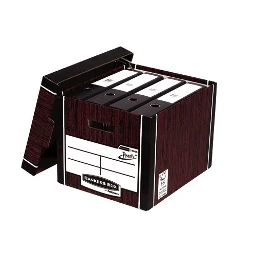 Fellowes Premium Tall Box Woodgrain (FSC) Pack of 10 303x342x400mm