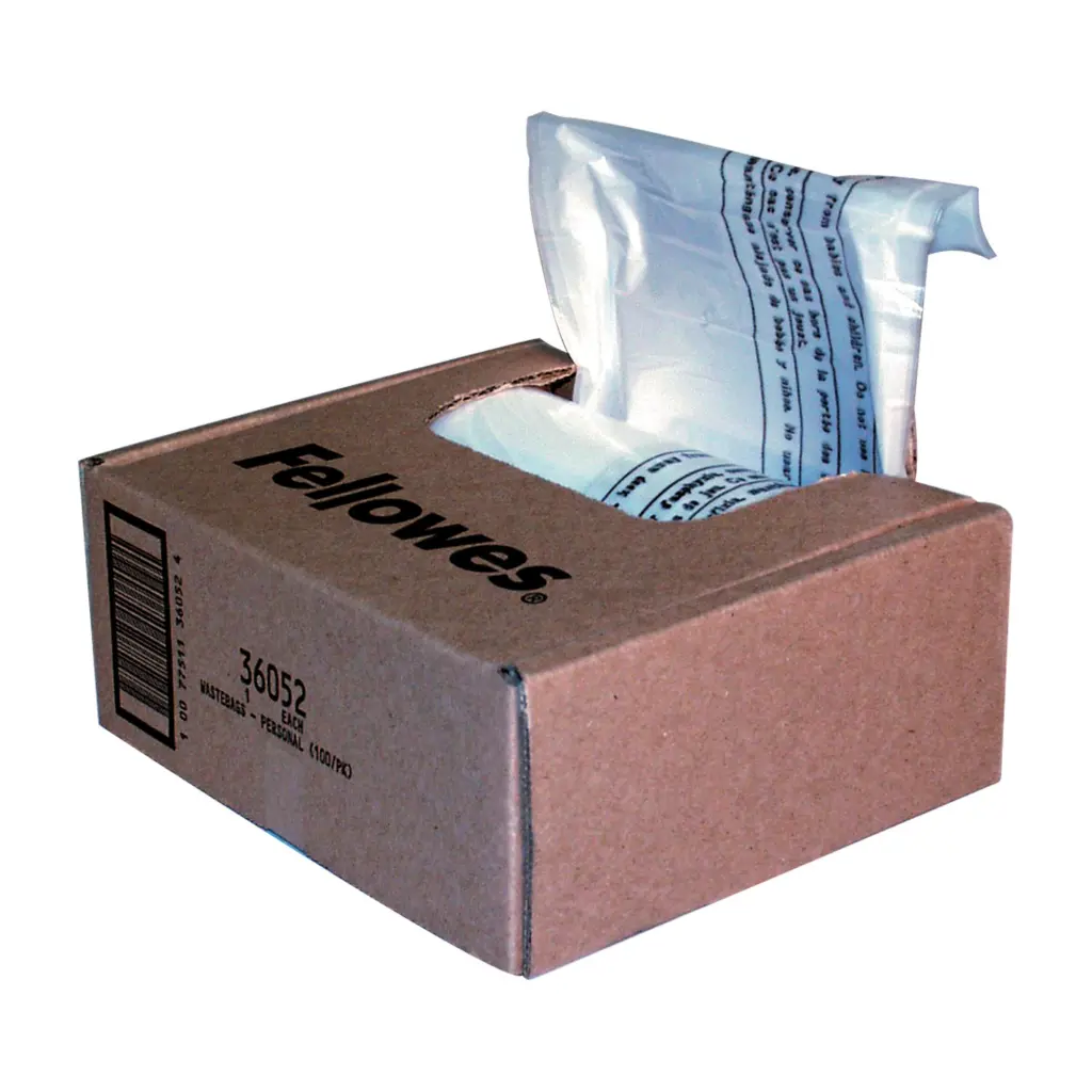 Fellowes Shredder Wastebags - 30L / 6-7 gal approx. (100 pack)