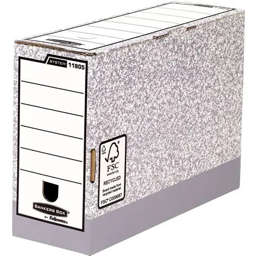 Fellowes System 120mm Folio Transfer File Grey (FSC) Pack of 10 120x255x360mm