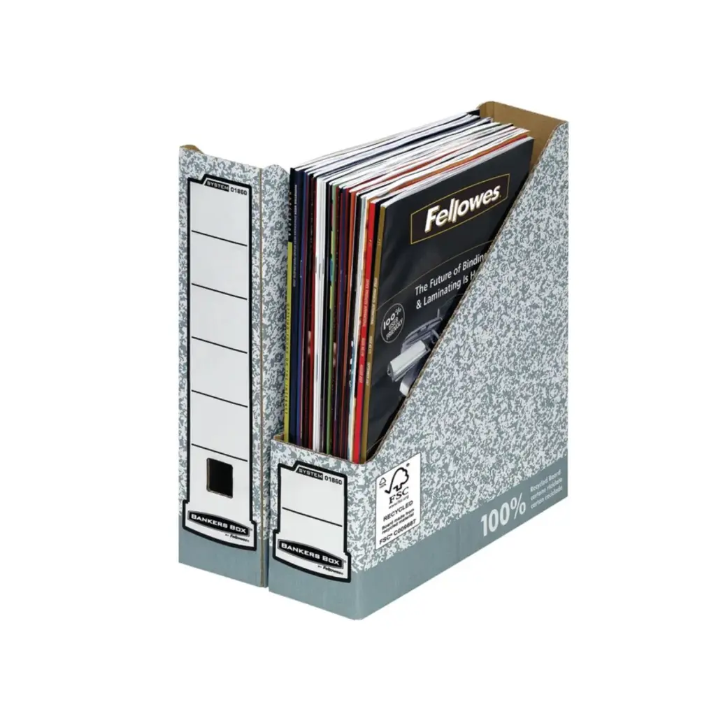 Fellowes System A4 Magazine File Grey (FSC) Pack of 10
