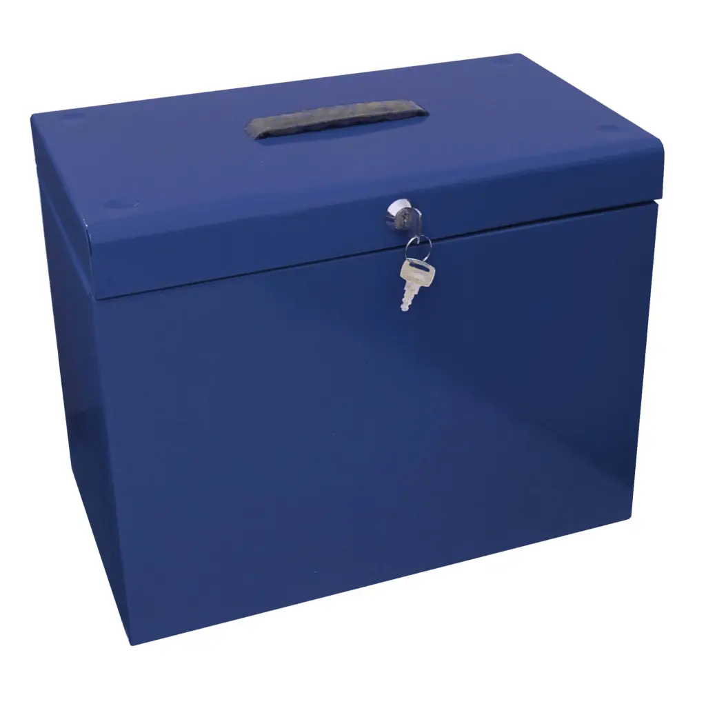 File Box with 5 Suspension Files - A4 Blue