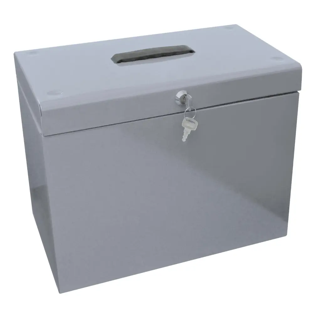 File Box with 5 Suspension Files - A4 Grey