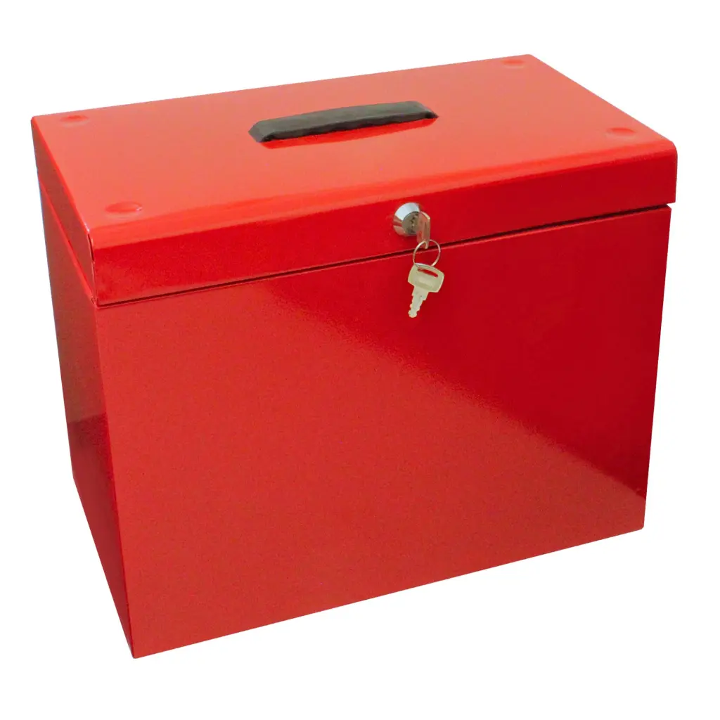 File Box with 5 Suspension Files - A4 Red
