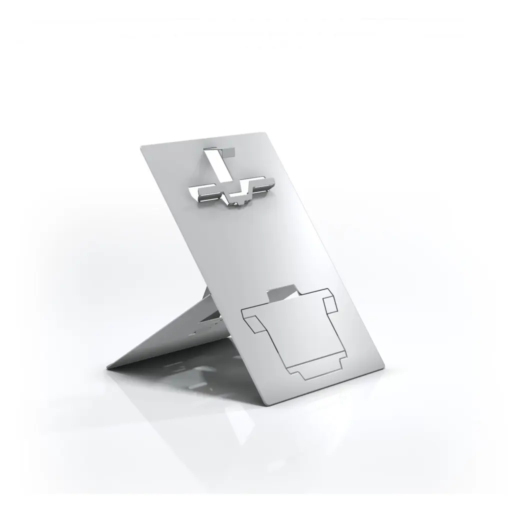Hybrid Laptop stand with Document Holder - Natural Aluminium