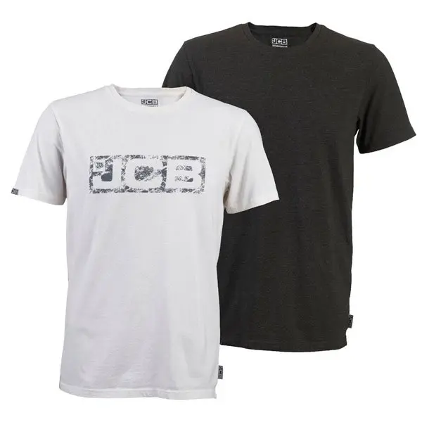 JCB Essential Twin Pack Grey & White T-Shirts M