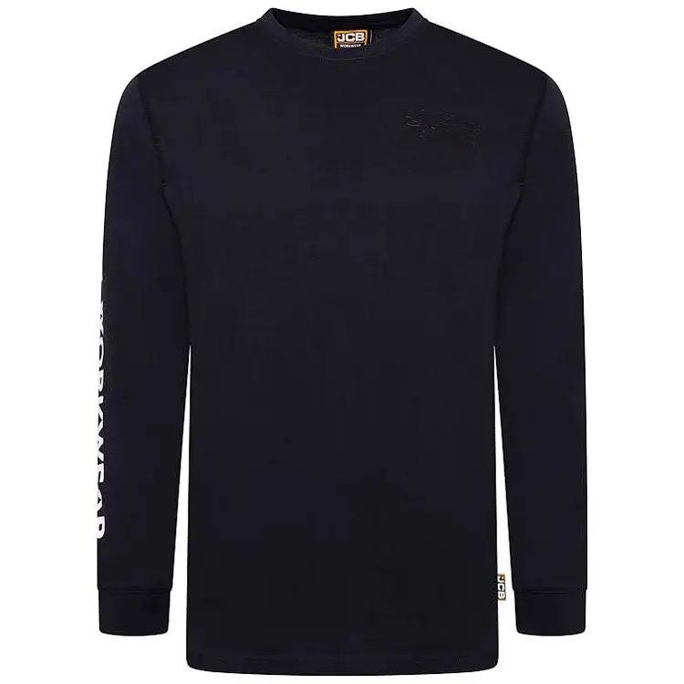 JCB Workwear Banner L/S Navy T-Shirt L