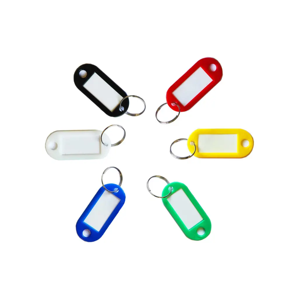 Key Tags Standard Sliding Assorted Colours (50 x 22 x 3) - 100pk