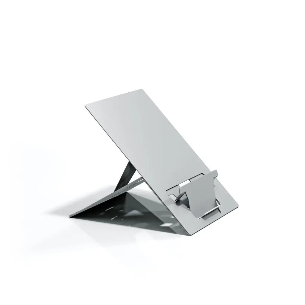 Laptop Stand with Document Holder for Oversized Laptops - Natural Aluminium