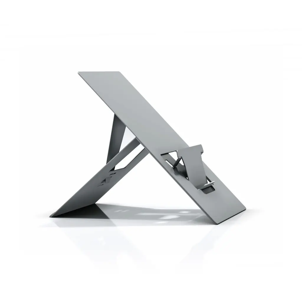Laptop Stand with Document Holder for Small Laptops - Natural Aluminium
