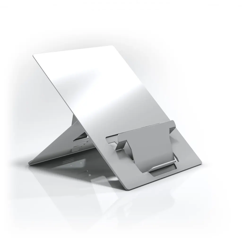 Laptop Stand with In-line Document Holder - Natural Aluminium