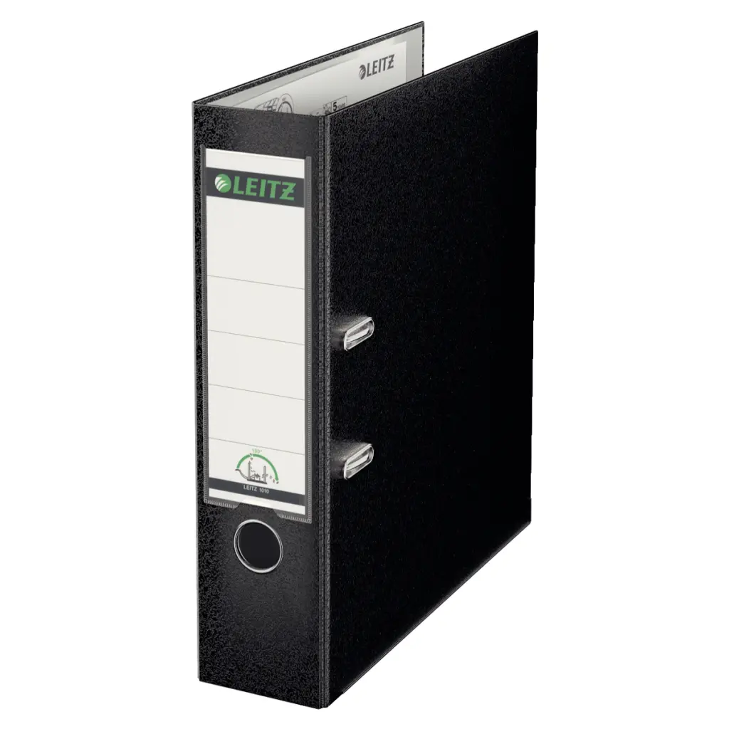 Leitz PP Lever Arch File A4 80mm Black (10)