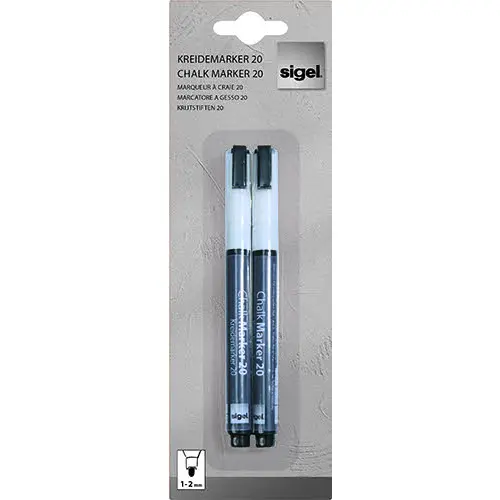 Liquid Chalk Water-Based Marker White easy wipe 1-2mm bullet tip (2) - BA178
