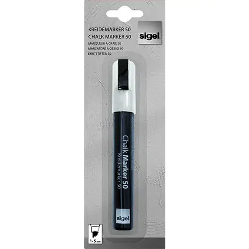 Liquid Chalk Water-Based Marker White easy wipe 1-5mm chisel tip (1) - BA181